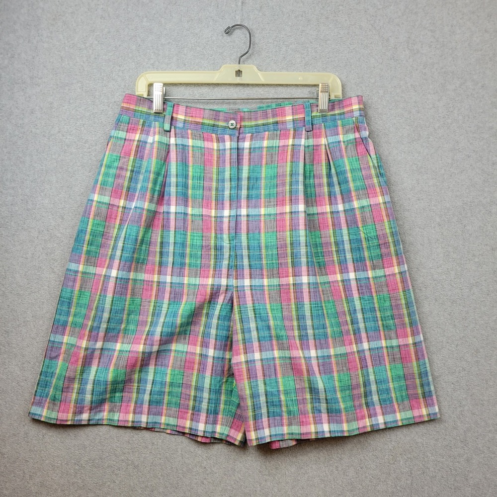 EP Pro Womens Plaid Golf Shorts Size 16 Rainbow Preppy‎ Malibu Bermuda New